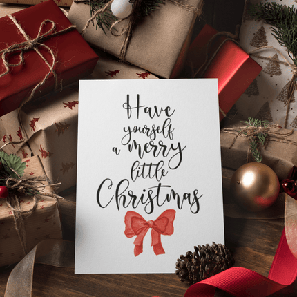 Have Youself A Merry Little Christmas Seasonal Hammered Card & Envelope by WinsterCreations™ Official Store - Vysn