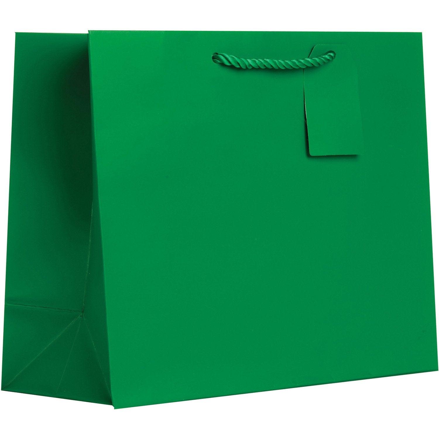 Heavyweight Solid Color Large Gift Bags, Matte Green by Present Paper - Vysn