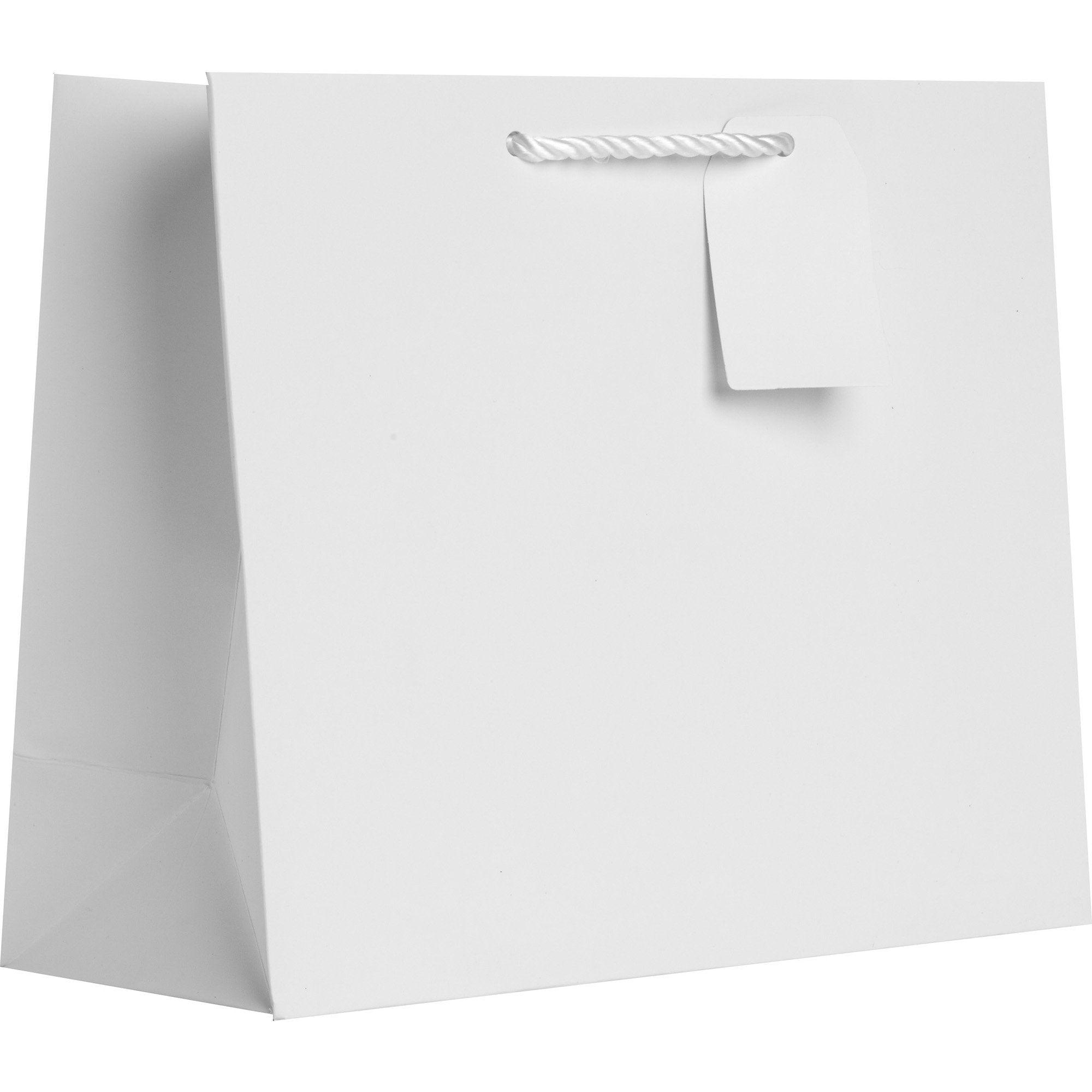 Heavyweight Solid Color Large Gift Bags, Matte White by Present Paper - Vysn