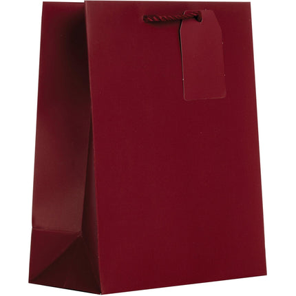Heavyweight Solid Color Medium Gift Bags, Matte Burgundy by Present Paper - Vysn