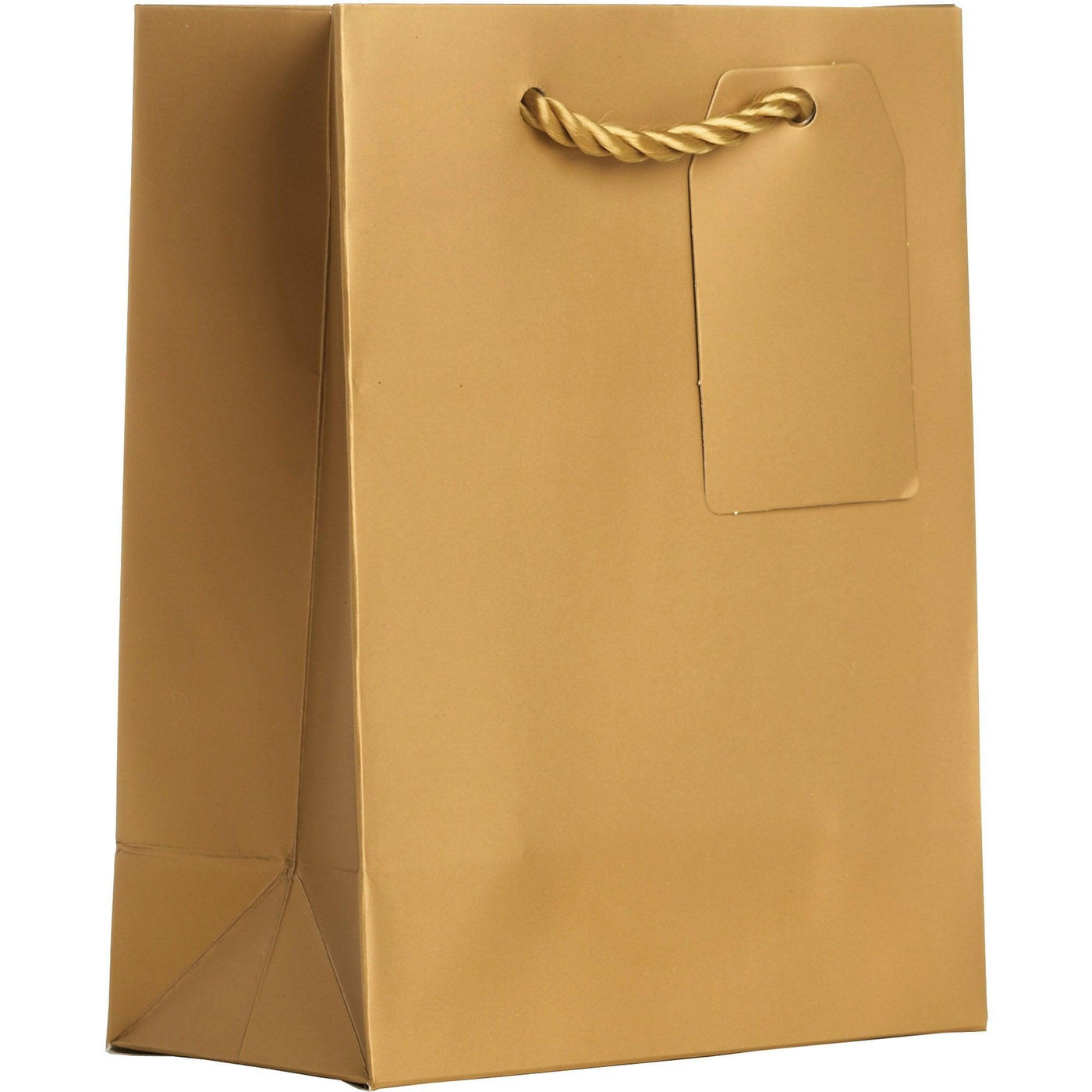 Heavyweight Solid Color Small Gift Bags, Matte Metallic Gold by Present Paper - Vysn