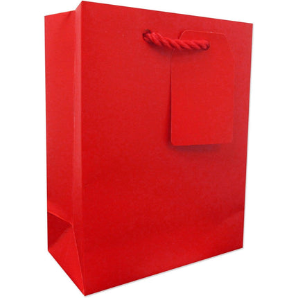 Heavyweight Solid Color Small Gift Bags, Matte Red by Present Paper - Vysn
