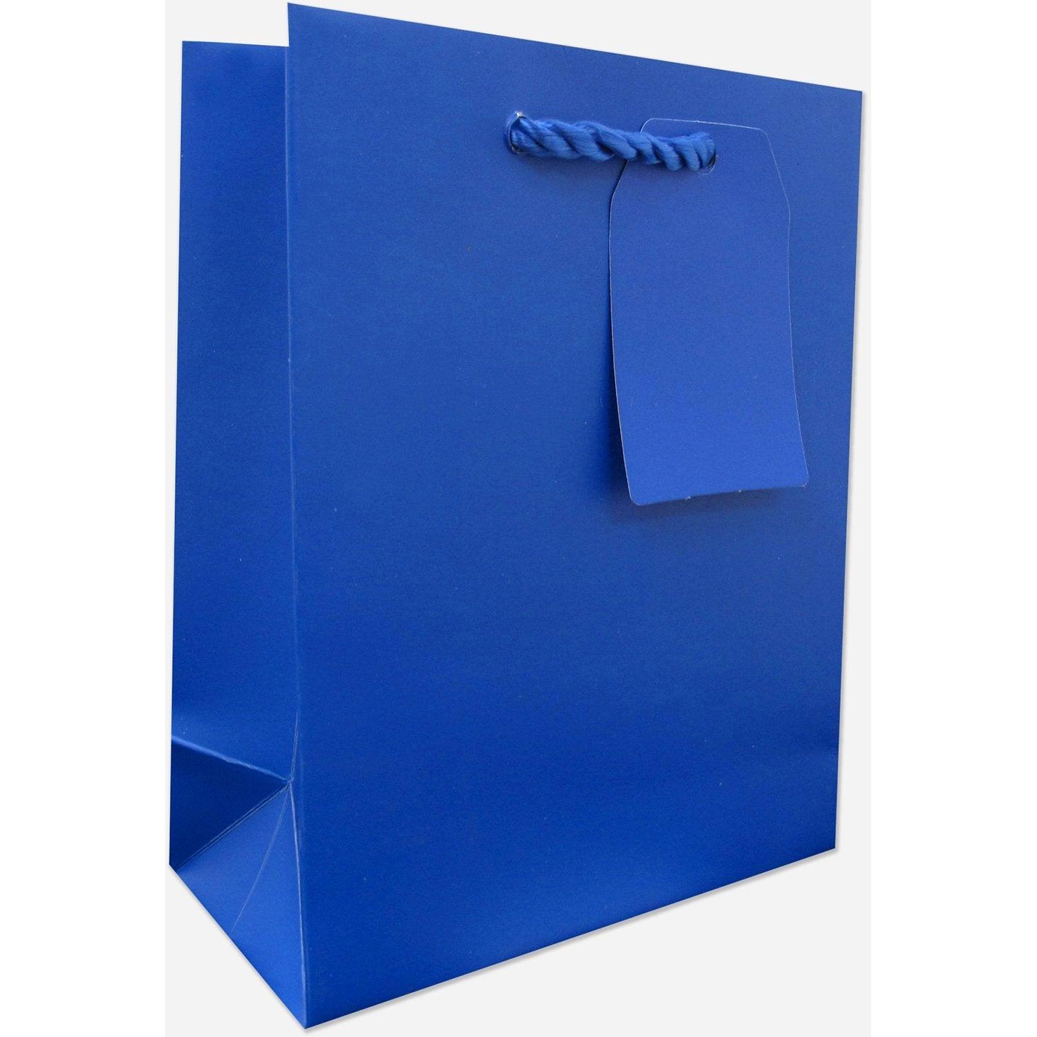 Heavyweight Solid Color Small Gift Bags, Matte Royal Blue by Present Paper - Vysn