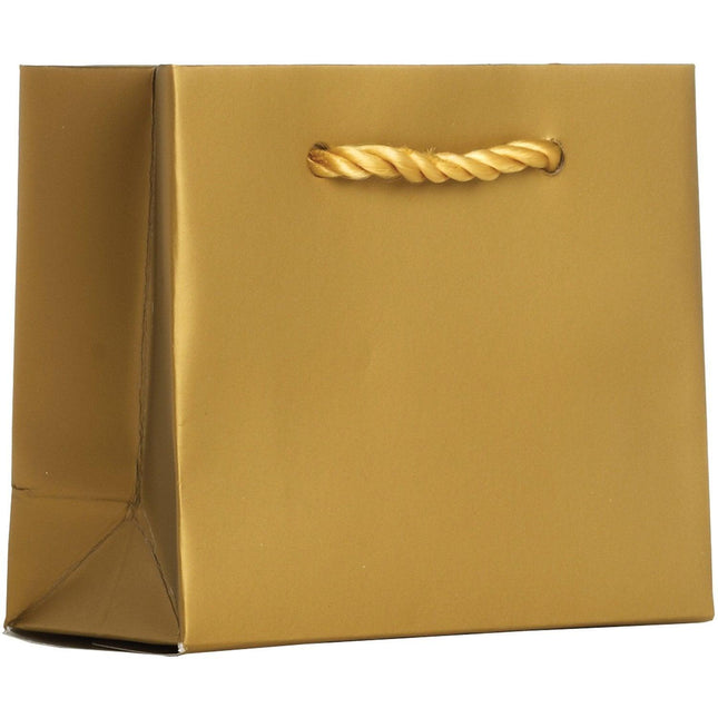 Heavyweight Solid Color Tiny Gift Bags, Matte Metallic Gold by Present Paper - Vysn