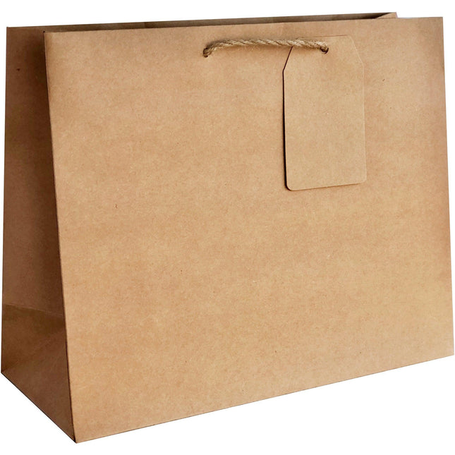 Heavyweight Solid Large Gift Bags, Natural Kraft by Present Paper - Vysn