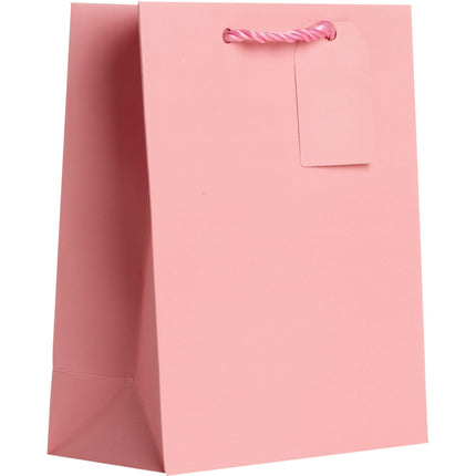 Heavyweight Solid Small Gift Bags, Matte Pastel Pink by Present Paper - Vysn