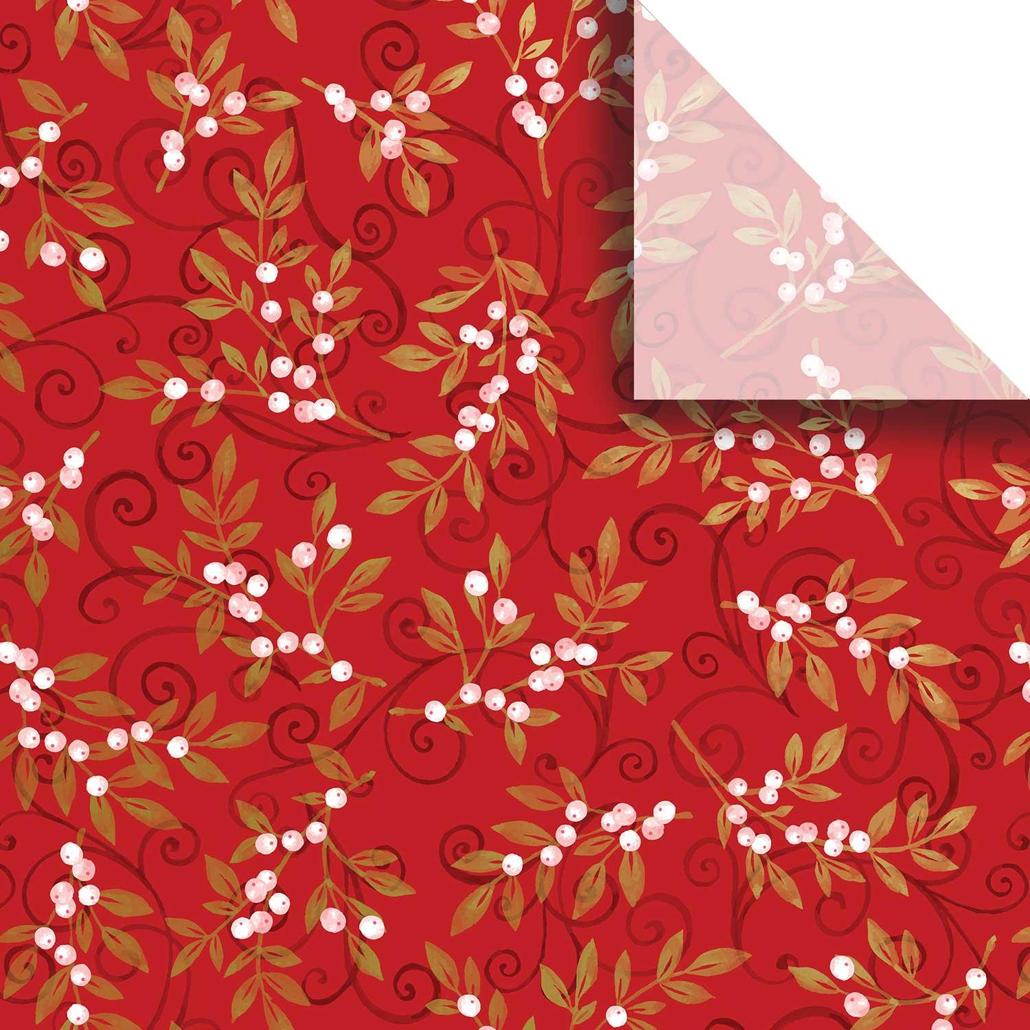 Holiday Floral 20" x 30" Christmas Gift Tissue Paper by Present Paper - Vysn