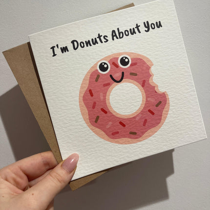 I'm Donuts About You Valentines Day Funny Humorous Hammered Card & Envelope by WinsterCreations™ Official Store - Vysn