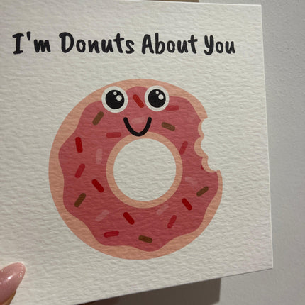 I'm Donuts About You Valentines Day Funny Humorous Hammered Card & Envelope by WinsterCreations™ Official Store - Vysn