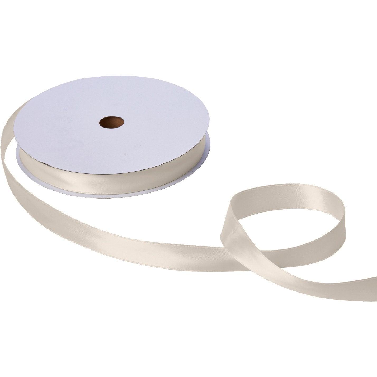 Jillson & Roberts Double-Faced Satin Ribbon, 1" Wide x 100 Yards, Ivory by Present Paper - Vysn