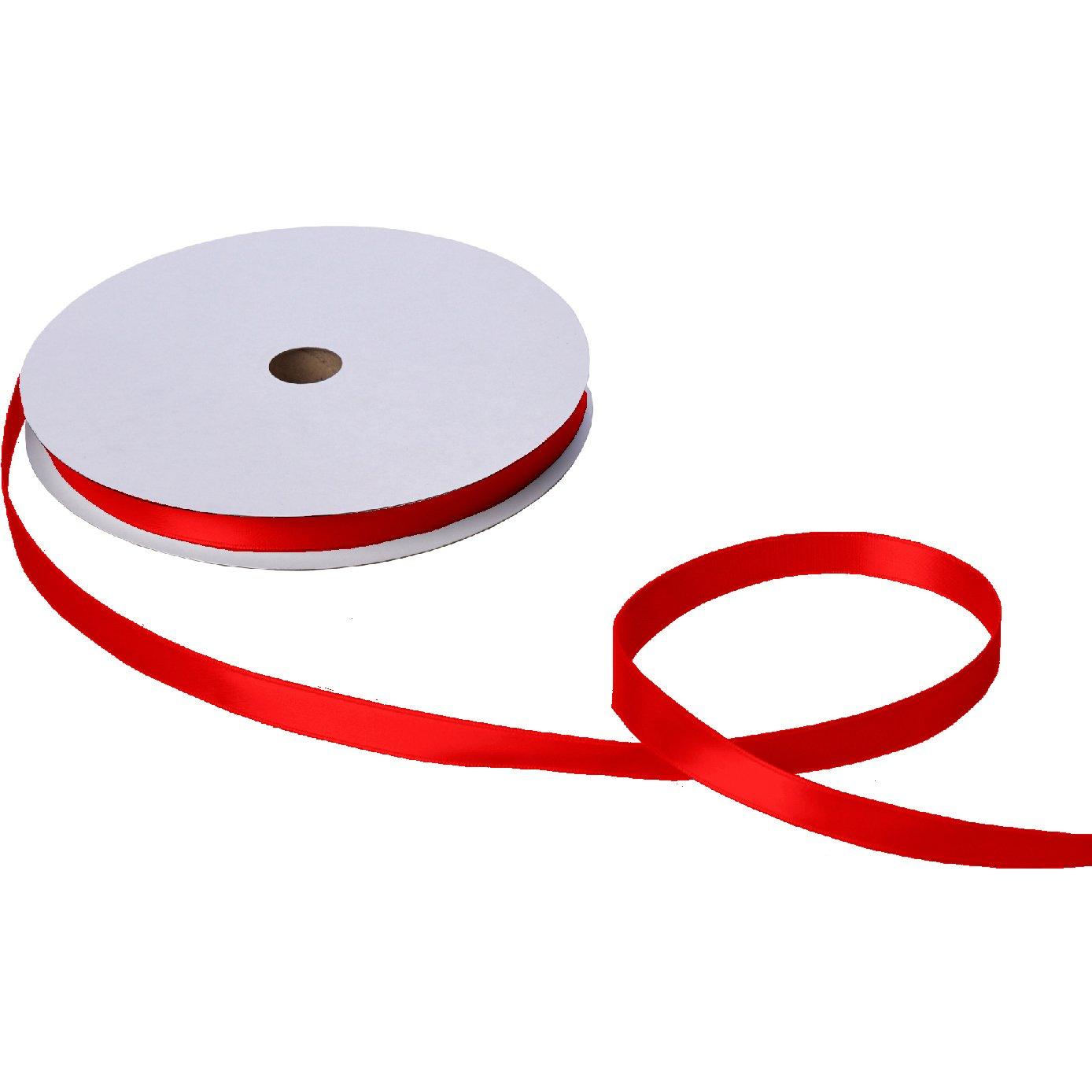 Jillson & Roberts Double-Faced Satin Ribbon, 5/8" Wide x 100 Yards, Red by Present Paper - Vysn