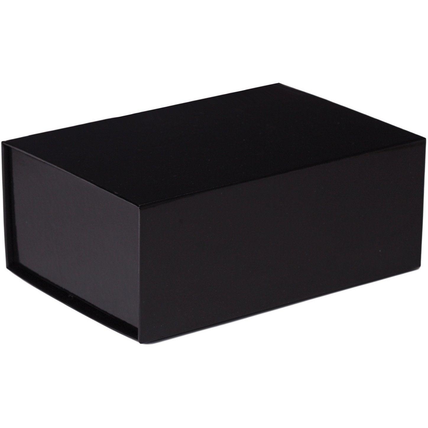 Jillson & Roberts Medium Gift Box with Magnetic Closure, Black Gloss (12 Pcs) by Present Paper - Vysn