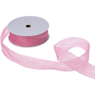 Jillson & Roberts Organdy Sheer Ribbon, 1 1/2" Wide x 100 Yards, Pastel Pink by Present Paper - Vysn