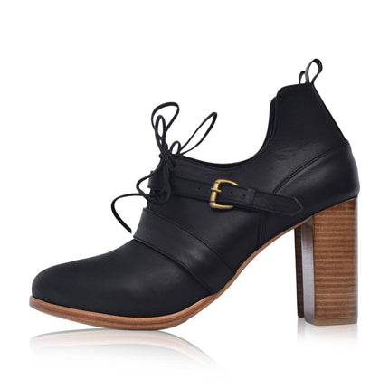 Josephine Lace up Leather Heels by ELF - Vysn