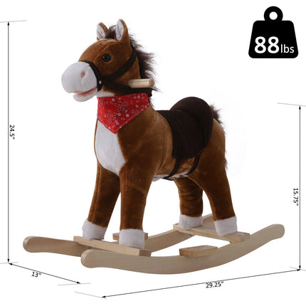 Kids Rocking Plush Horse Ride by Quality Home Distribution - Vysn