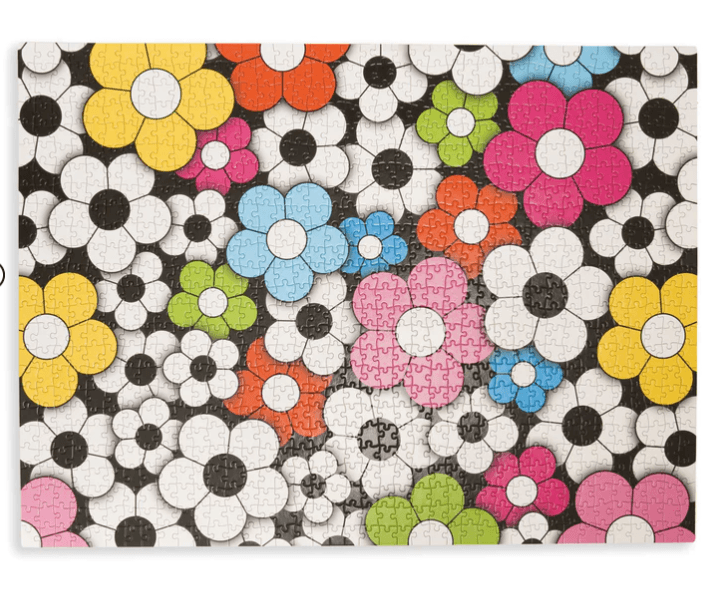 Kikkerland 1000 Piece Happy Flowers Puzzle by Quirky Crate - Vysn