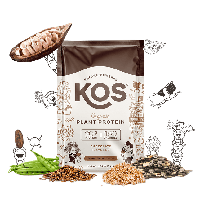 KOS Organic Plant Protein, Chocolate, Single Serving by KOS.com - Vysn