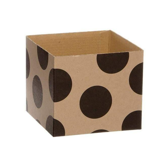Kraft Mini Posy Box Polka Dots Black (13x12cmH) by Tshirt Unlimited - Vysn