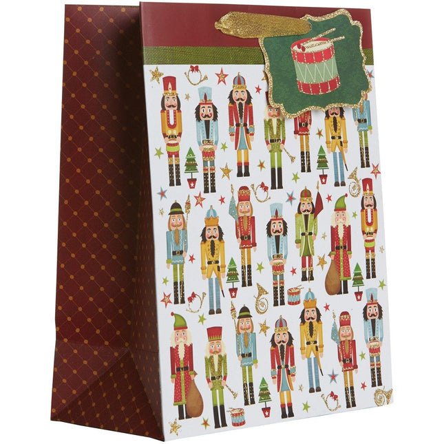 Large Matte Christmas Gift Bags with Glitter, Nutcracker by Present Paper - Vysn