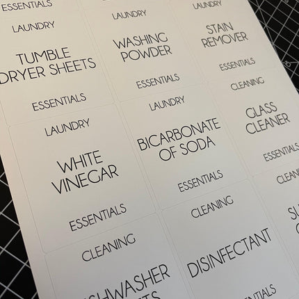 Laundry & Cleaning Waterproof White Sticker Bundle Fine Font - 6.35cm x 7.2cm / 12 Labels by WinsterCreations™ Official Store - Vysn