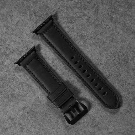 Leather Apple Watch Strap - Matte Black by Bullstrap - Vysn