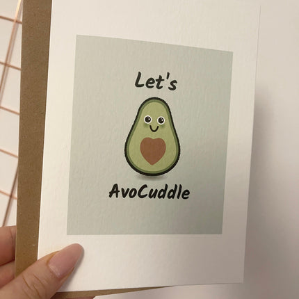 Let's Avocuddle Valentines Day Funny Humorous Hammered Card & Envelope by WinsterCreations™ Official Store - Vysn