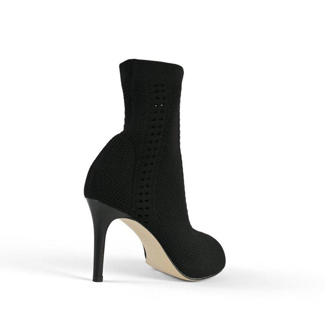 LINA bootie in black knit by Allegra James - Vysn