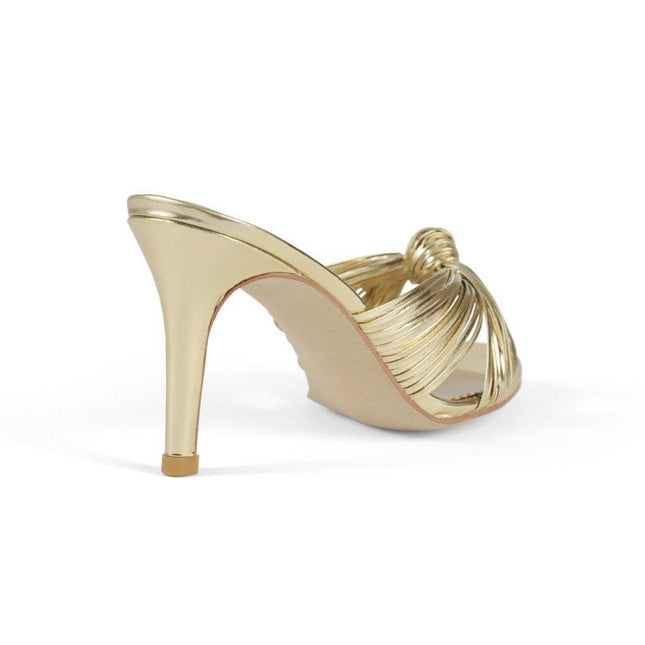 MARLY sandal in gold vegan leather by Allegra James - Vysn
