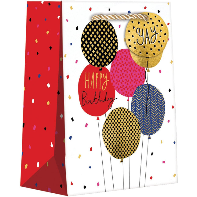 Medium Birthday Gift Bags, Balloons with Foil Accents by Present Paper - Vysn