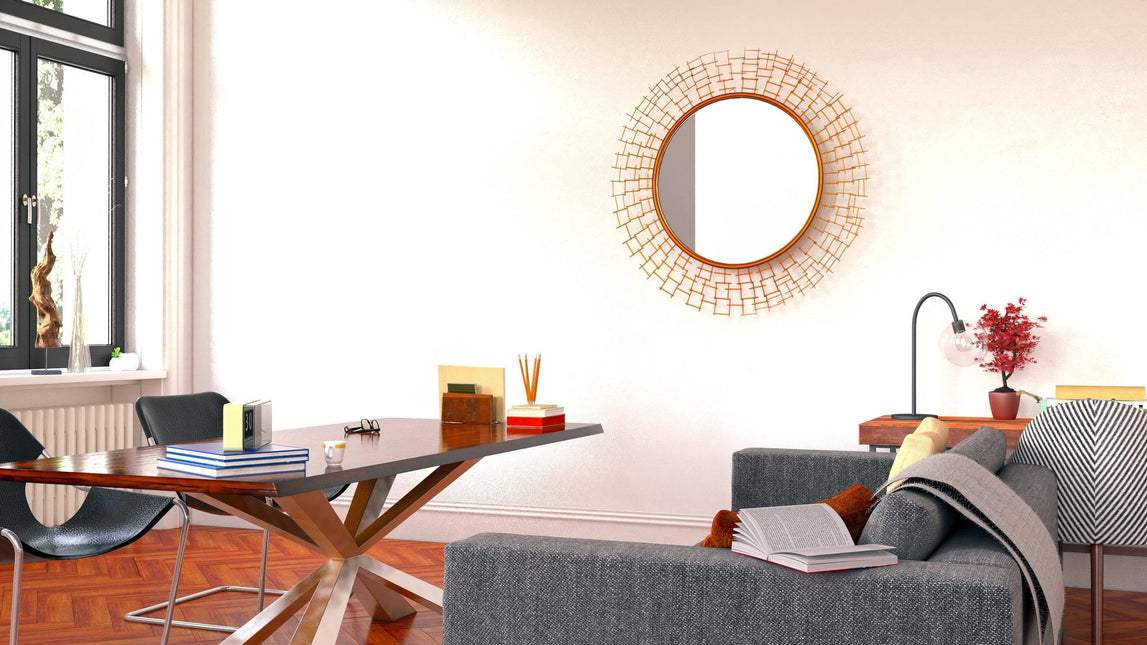 Metal Wall Mirror - Barna Accent Mirror - Wall Decor Mirror by Peterson Housewares & Artwares - Vysn
