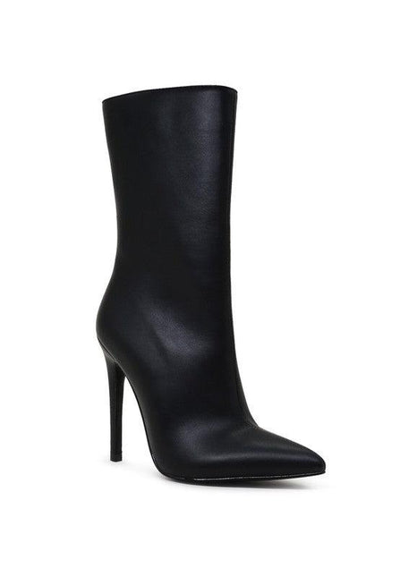Micah Pointed Stiletto High Ankle Boots by Blak Wardrob - Vysn