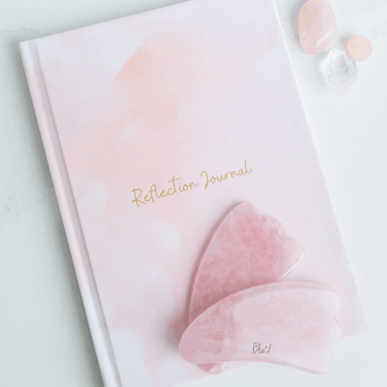 Mind + Body Self-Care Bundle: Time to Reflect Journal & Rose Quartz Gua Sha by Bliss'd Co - Vysn