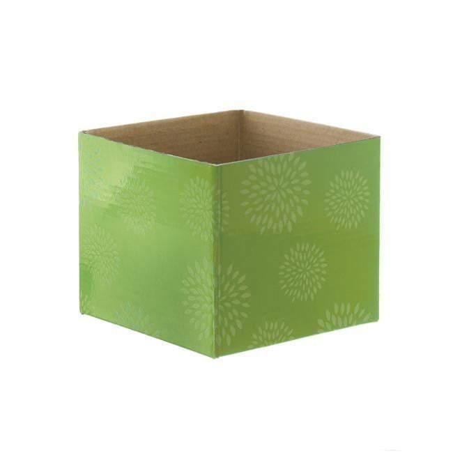 Mini Posy Box Geometric Flowers Green (13x12cmH) by Tshirt Unlimited - Vysn