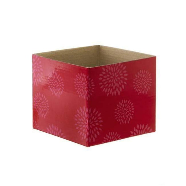 Mini Posy Box Geometric Flowers Red (13x12cmH) by Tshirt Unlimited - Vysn