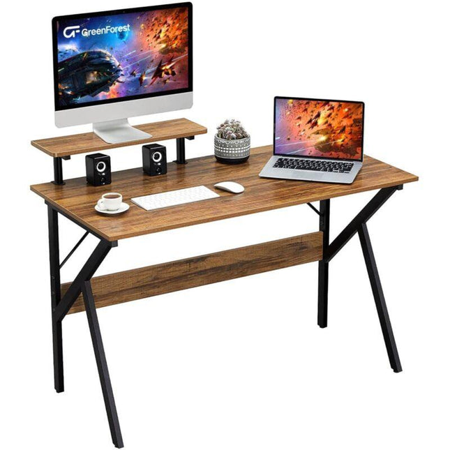 Modern Design Computer Desk with Monitor Shelf 47" by Plugsus Home Furniture - Vysn