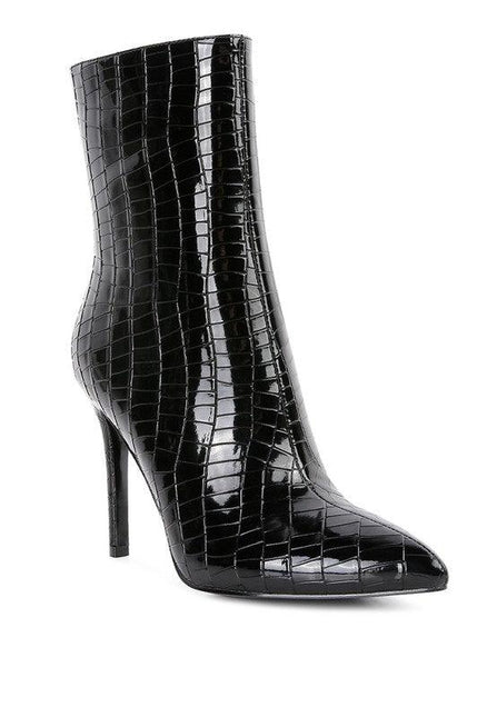 Momoa Patent Pu High Heeled Ankle Boot by Blak Wardrob - Vysn