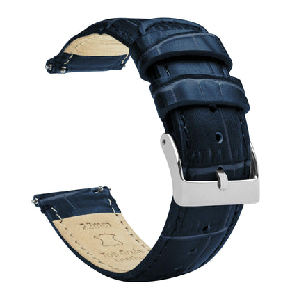 Moto 360 Gen2 | Navy Blue Alligator Grain Leather by Barton Watch Bands - Vysn