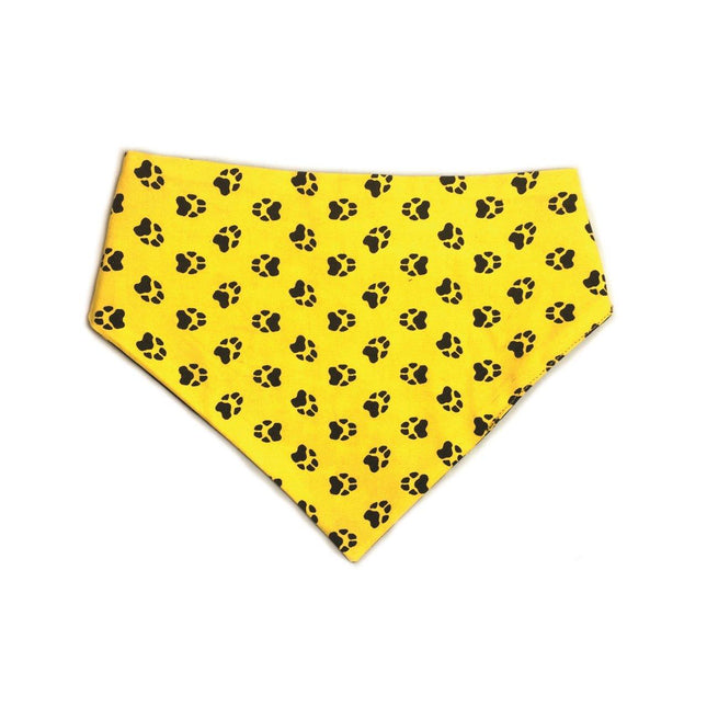 Mustard Yellow & Black Reversible Dog Bandana by Uptown Pups - Vysn