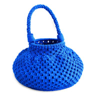 Naga Macrame Bucket Bag, in Azure Blue by BrunnaCo - Vysn