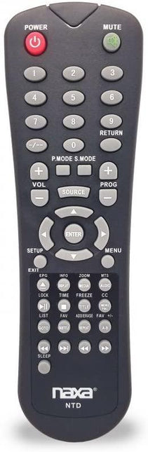 NAXA Original Replacement Remote Control for Naxa NT and NTD Model 12 Volt TVs and TV/DVD Combo Players - VYSN