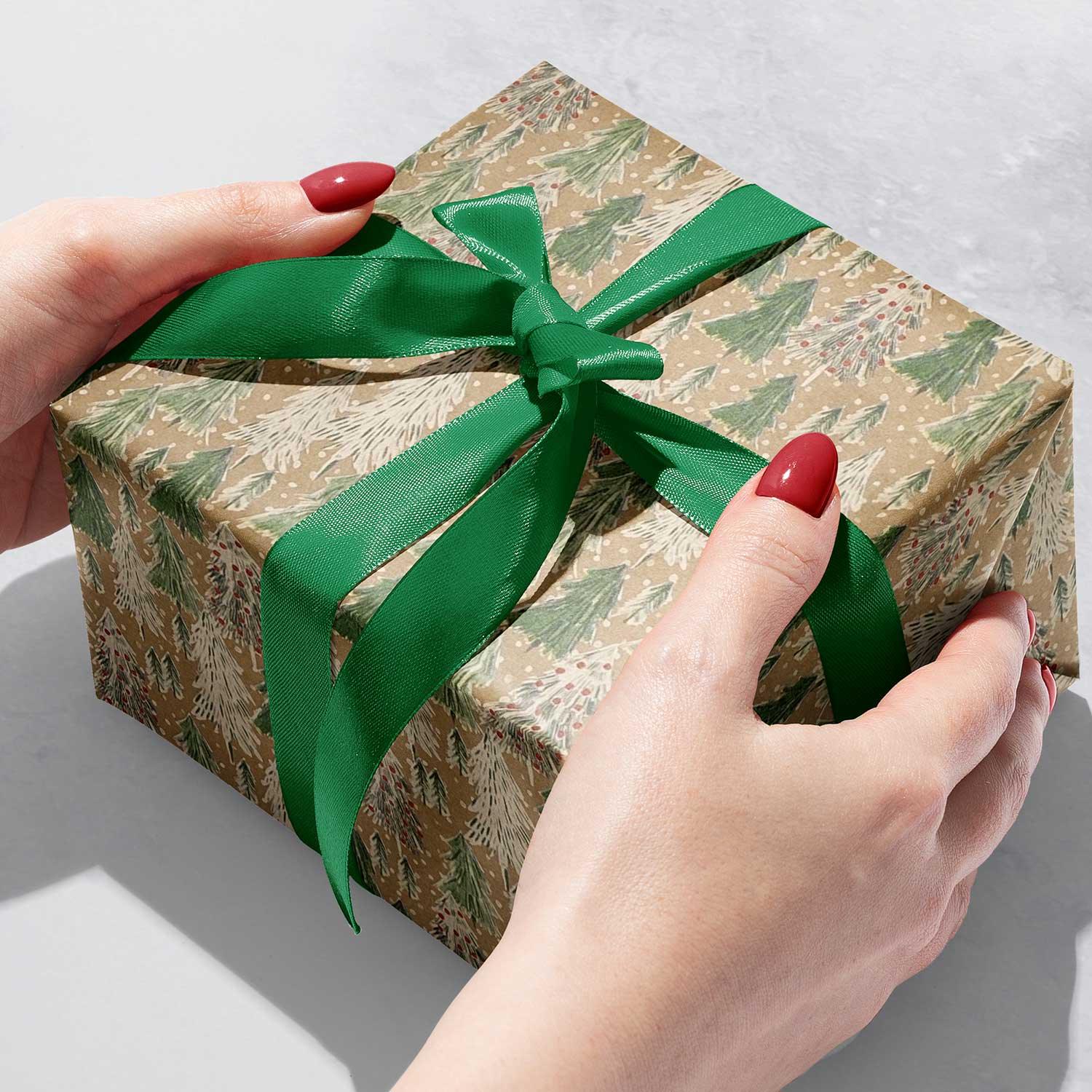 Opulent Tree Kraft Christmas Gift Wrap by Present Paper - Vysn