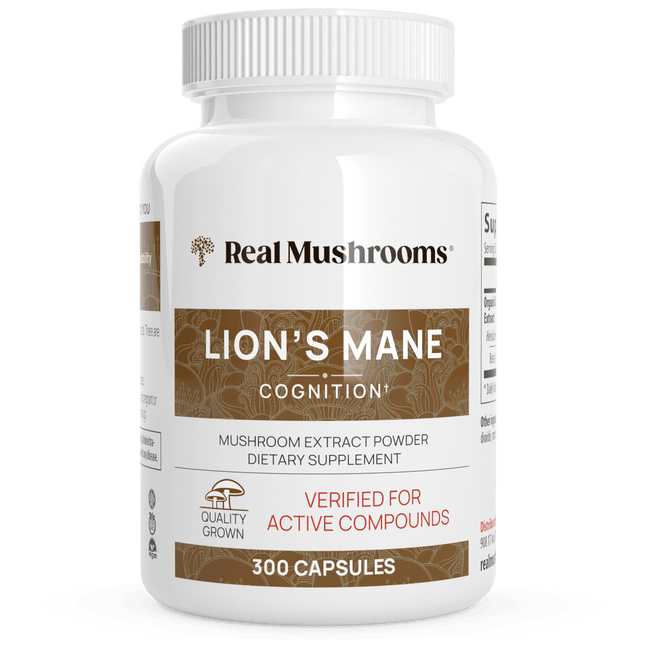 Organic Lions Mane Extract Capsules by Real Mushrooms - Vysn