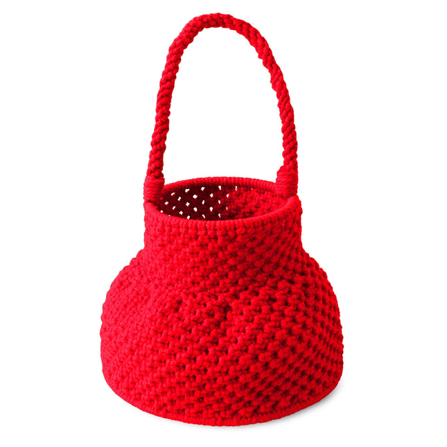 PETITE NAGA Macrame Bucket Bag In Red by BrunnaCo - Vysn