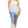 Plus sleeveless color gradient tube top maxi dress - Vysn