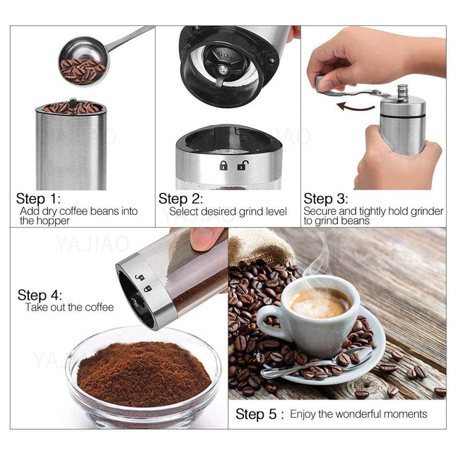 PORTABLE MANUAL COFFEE GRINDER by Brown Shots Coffee - Vysn