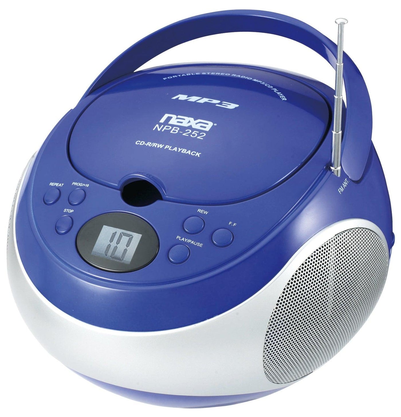 Portable MP3/CD Player with AM/FM Stereo Radio Blue - VYSN
