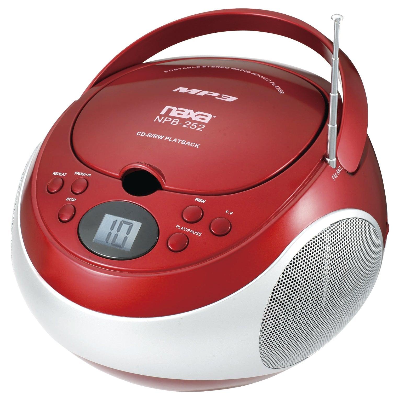 Portable MP3/CD Player with AM/FM Stereo Radio Red - VYSN