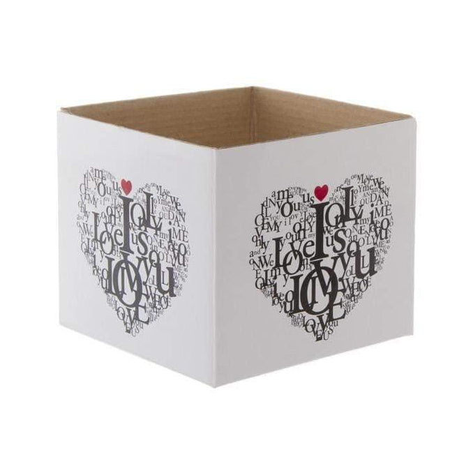 Posy Box Love Letters White (13x12cmH) by Tshirt Unlimited - Vysn