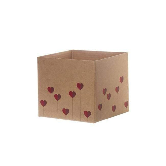 Posy Box Mini Heart Lollipop Kraft Red (13x12cmH) by Tshirt Unlimited - Vysn