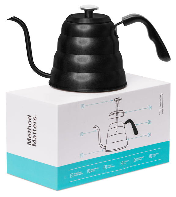 Pour Over Gooseneck Coffee Kettle with Thermometer by Barista Warrior - Vysn
